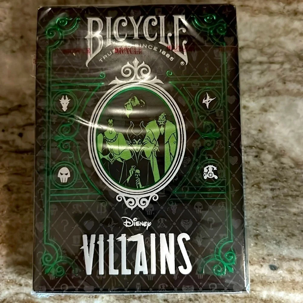 Bicycle, Disney villains, air cushion, finish deck of playing cards, 2023 new